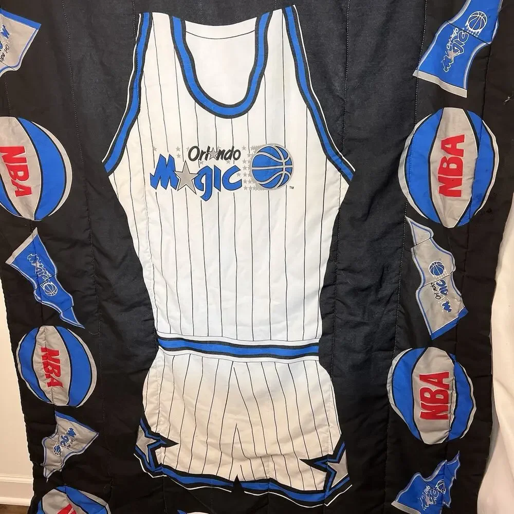 Orlando Magic Vintage Basketball Blue Black NBA Classic Comforter Twin Size